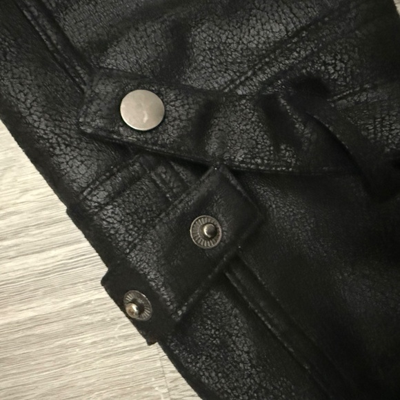 VIA SPIGA Women’s Black Faux Leather and Faux Fur Jacket/Coat Size L - Picture 11 of 14